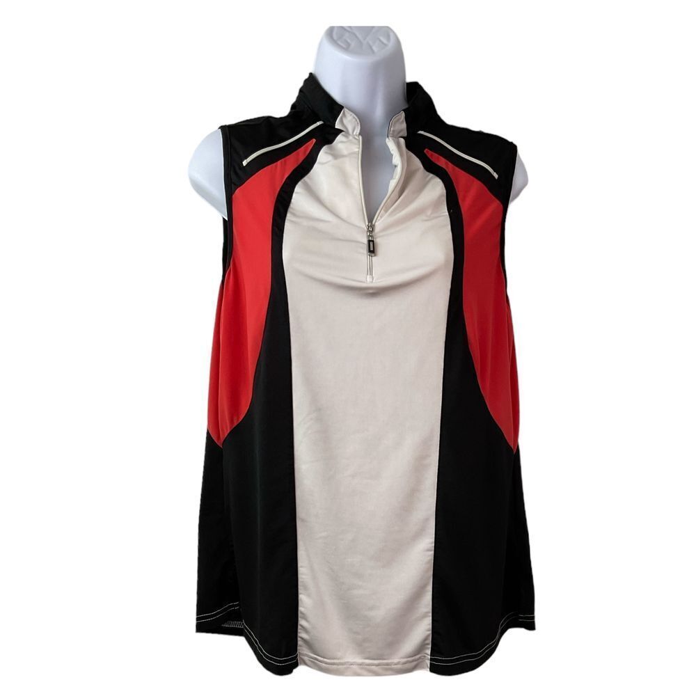 DKNY Golf Womens Sleeveless Top Sz L Colorblock‎ Activewear Gorpcore Lightweight
